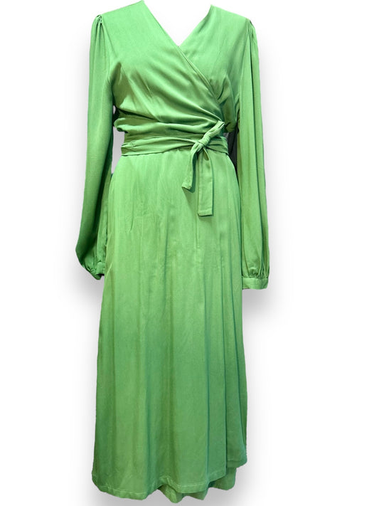 Robe verte manches longues écoresponsable femme Aatise